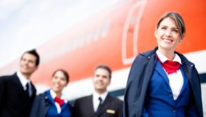 Flight Crew Posing in front of Airplane