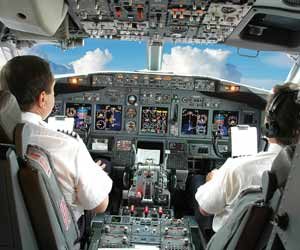 Commerical Pilots Flying Airplane